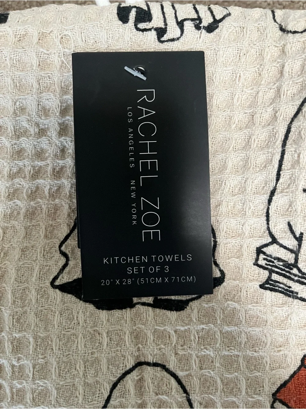 Viral Rachel Zoe Set of 3 Halloween Ghost Reading Book Kitchen Towels